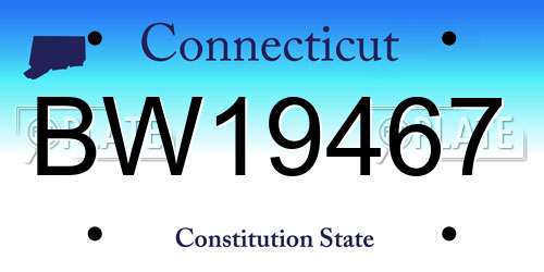 BW19467 Connecticut License Plate