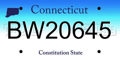 BW20645 Connecticut License Plate
