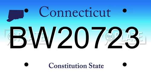 BW20723 Connecticut License Plate