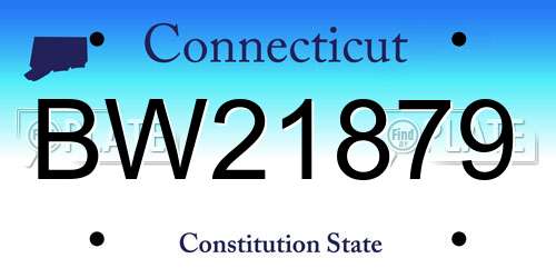 BW21879 Connecticut License Plate