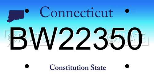 BW22350 Connecticut License Plate
