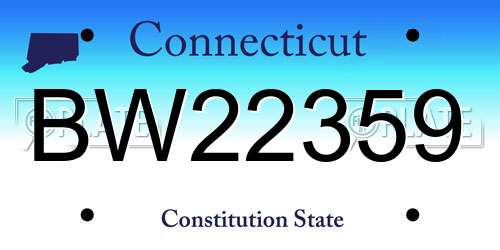 BW22359 Connecticut License Plate