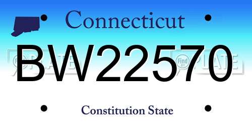 BW22570 Connecticut License Plate