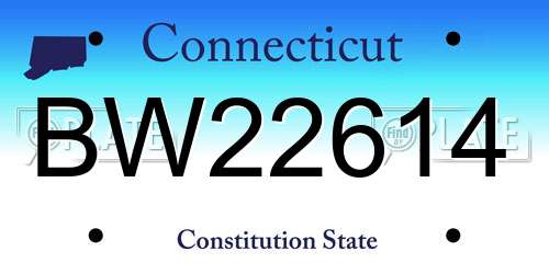BW22614 Connecticut License Plate
