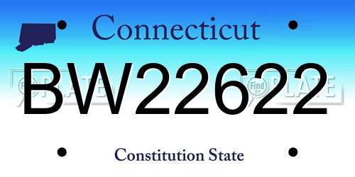 BW22622 Connecticut License Plate