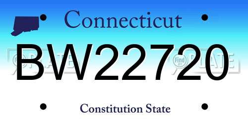 BW22720 Connecticut License Plate