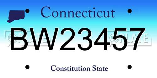 BW23457 Connecticut License Plate