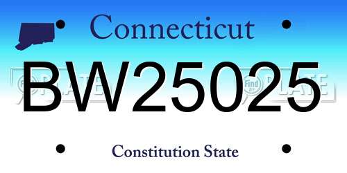 BW25025 Connecticut License Plate
