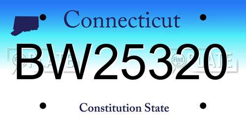 BW25320 Connecticut License Plate