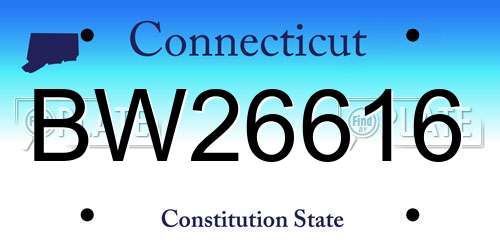BW26616 Connecticut License Plate