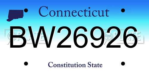 BW26926 Connecticut License Plate