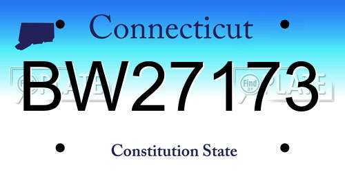 BW27173 Connecticut License Plate
