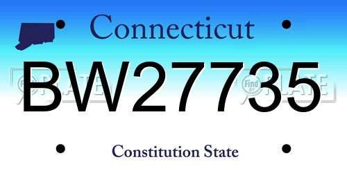 BW27735 Connecticut License Plate