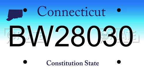 BW28030 Connecticut License Plate