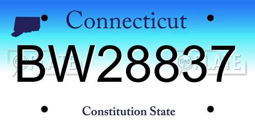 BW28837 Connecticut License Plate
