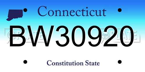 BW30920 Connecticut License Plate