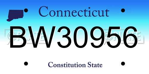 BW30956 Connecticut License Plate