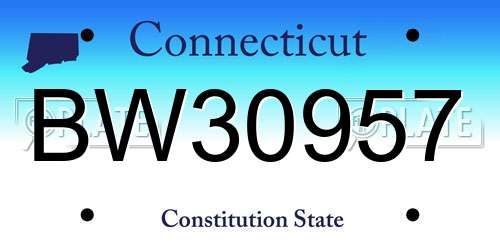 BW30957 Connecticut License Plate