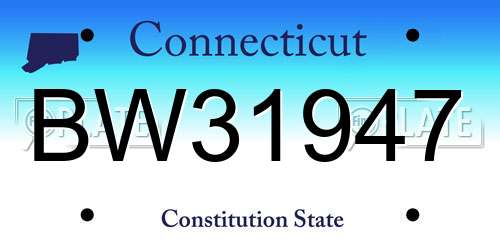 BW31947 Connecticut License Plate