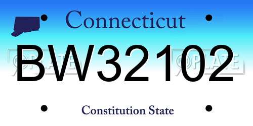 BW32102 Connecticut License Plate