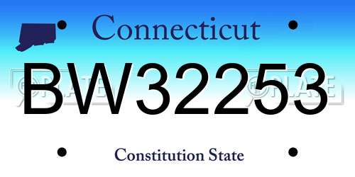 BW32253 Connecticut License Plate