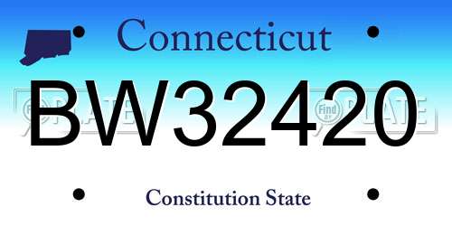 BW32420 Connecticut License Plate
