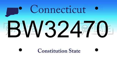 BW32470 Connecticut License Plate