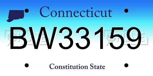 BW33159 Connecticut License Plate