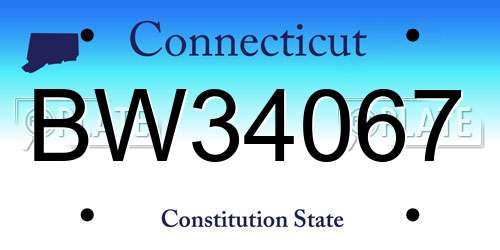 BW34067 Connecticut License Plate