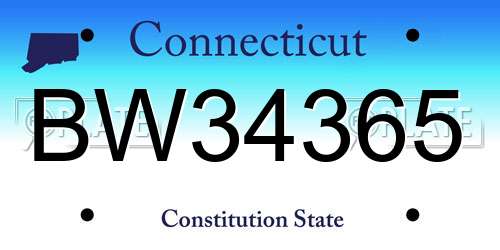 BW34365 Connecticut License Plate