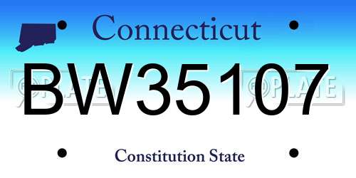 BW35107 Connecticut License Plate
