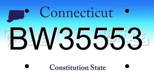 BW35553 Connecticut License Plate