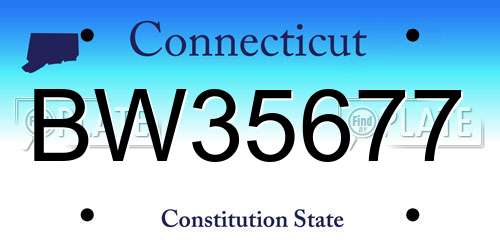 BW35677 Connecticut License Plate