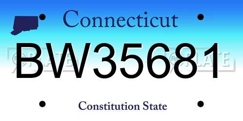 BW35681 Connecticut License Plate
