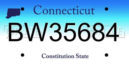 BW35684 Connecticut License Plate