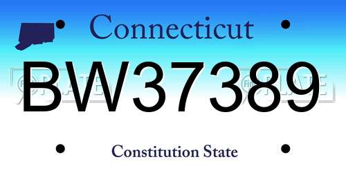BW37389 Connecticut License Plate
