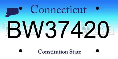 BW37420 Connecticut License Plate