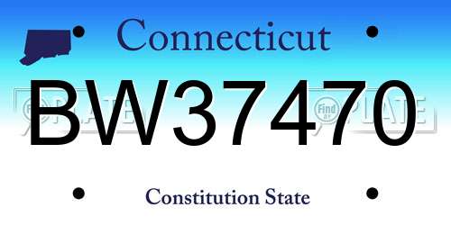 BW37470 Connecticut License Plate