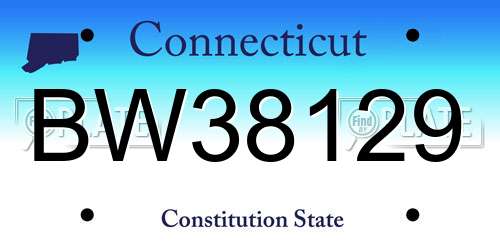 BW38129 Connecticut License Plate