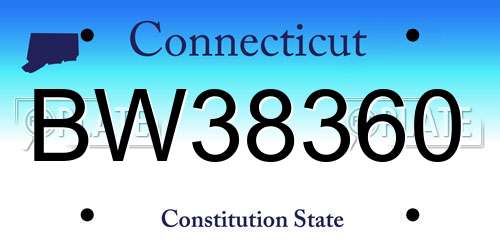 BW38360 Connecticut License Plate