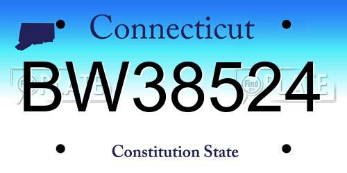 BW38524 Connecticut License Plate
