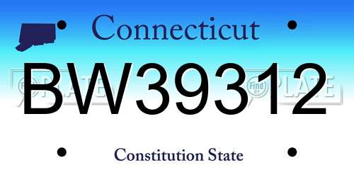 BW39312 Connecticut License Plate