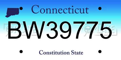 BW39775 Connecticut License Plate