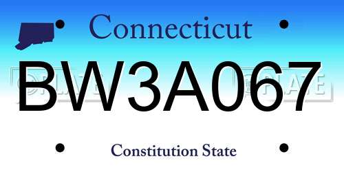 BW3A067 Connecticut License Plate