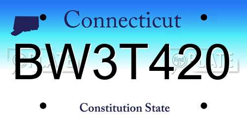 BW3T420 Connecticut License Plate