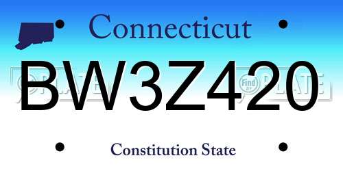 BW3Z420 Connecticut License Plate