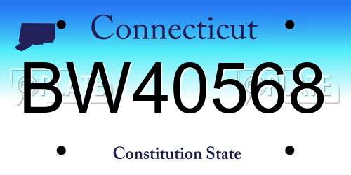 BW40568 Connecticut License Plate