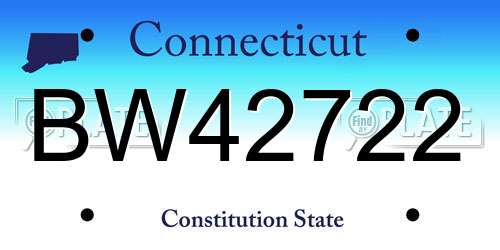 BW42722 Connecticut License Plate