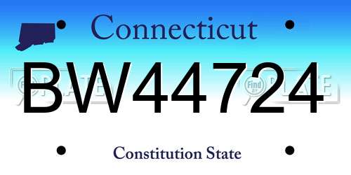 BW44724 Connecticut License Plate