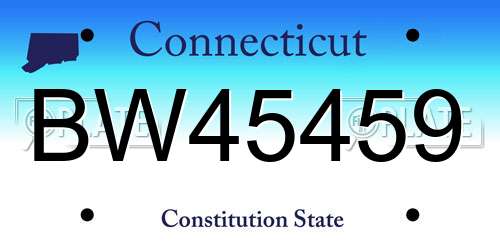 BW45459 Connecticut License Plate
